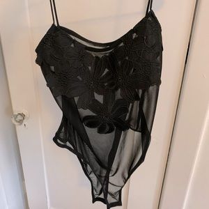Zara Sheer Black bodysuit